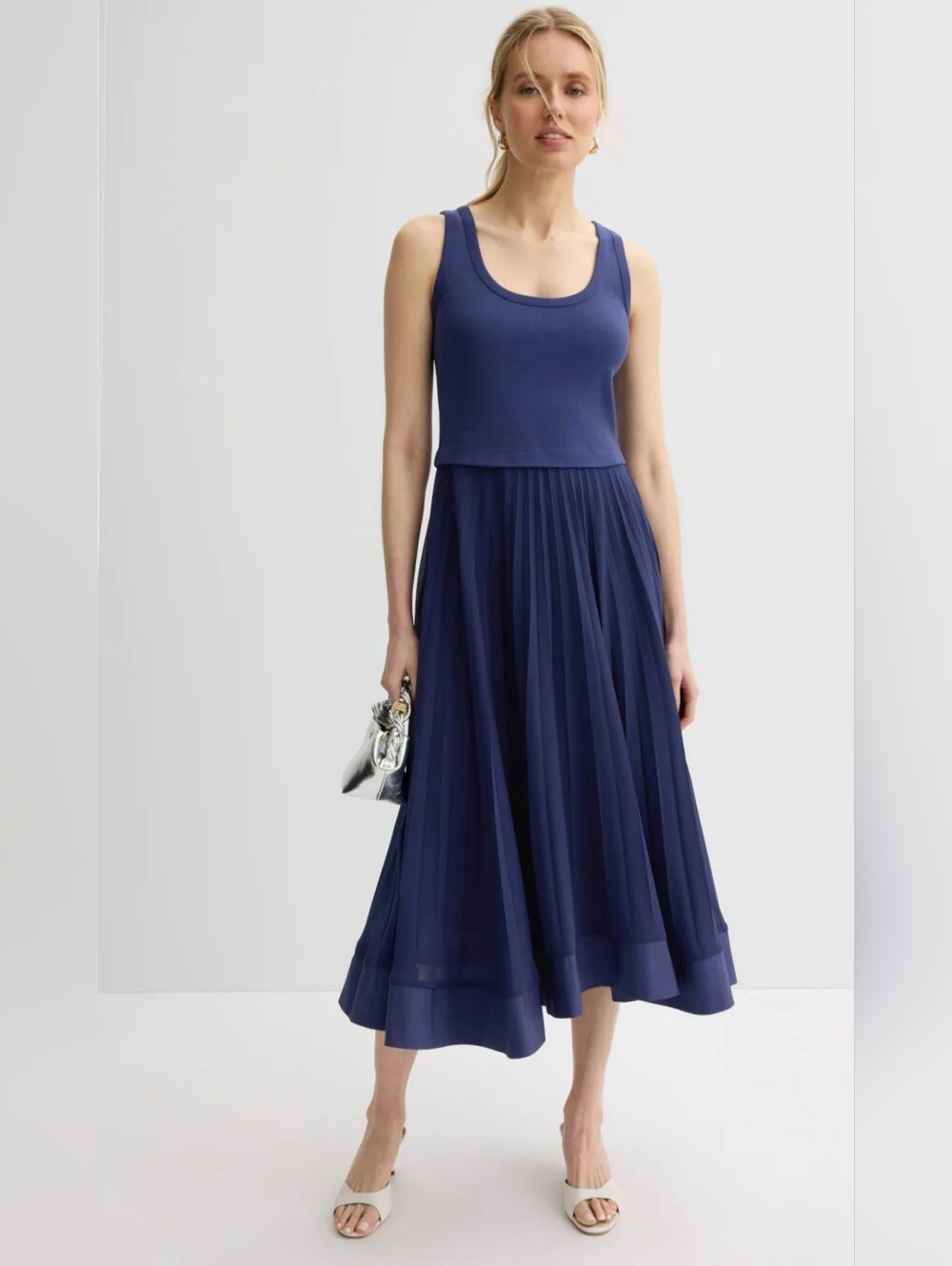 Claudie Pierlot Tradi Pleated Gown Midi Dress Women Size 2-4